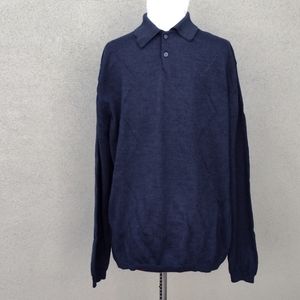 Damaged J. Ferrar Blue Wool Sweater - L